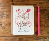 Foxes Valentine Card