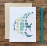 Coastal Fish Hand Sewn Card-Cards-The Cole Card Company