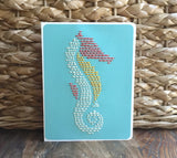 Coastal Seahorse Hand Sewn Card-Cards-The Cole Card Company