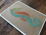 Coastal Seahorse Hand Sewn Card-Cards-The Cole Card Company