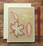 Fall Leaves Hand Sewn Card-Cards-The Cole Card Company