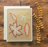 Fall Leaves Hand Sewn Card-Cards-The Cole Card Company