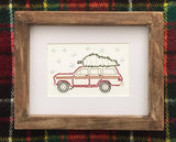 Jeep Wagoneer with Christmas Tree | Framed-Wall Art-The Cole Card Company