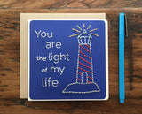 Lighthouse Hand Sewn Card-Cards-The Cole Card Company