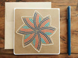 Starburst Design Hand Sewn Card-Cards-The Cole Card Company
