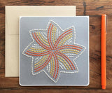 Starburst Design Hand Sewn Card-Cards-The Cole Card Company