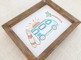 VW Surfer Beach Van | Framed-Wall Art-The Cole Card Company