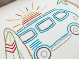 VW Surfer Beach Van | Framed-Wall Art-The Cole Card Company