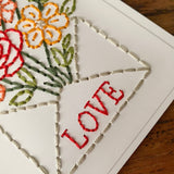 Sending Love Hand Sewn Card