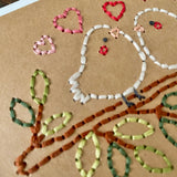 Cute Hand Sewn Love Birds Card