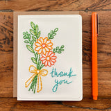Hand Sewn Floral Thank You Card