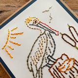 Hand Stitched Pelican Art Card
