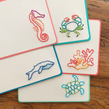 Hand Sewn Sea Life Stationery Set