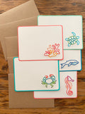 Hand Sewn Sea Life Stationery Set