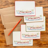 Hand Sewn Canoe Lake Stationery Set