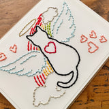Hand Stitched Cat Sympathy Memorial Card