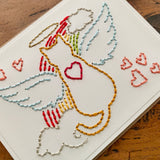Hand Stitched Cat Sympathy Memorial Card