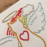 Hand Stitched Cat Sympathy Memorial Card
