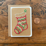 Mini Handsewn Christmas Stocking Card