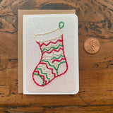 Mini Handsewn Christmas Stocking Card