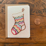 Mini Handsewn Christmas Stocking Card
