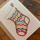 Mini Handsewn Christmas Stocking Card