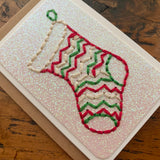 Mini Handsewn Christmas Stocking Card