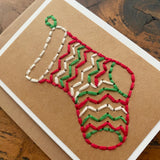 Mini Handsewn Christmas Stocking Card