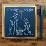 Hand Sewn Nativity Christmas Card