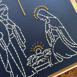 Hand Sewn Nativity Christmas Card
