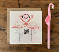 flamingo love card