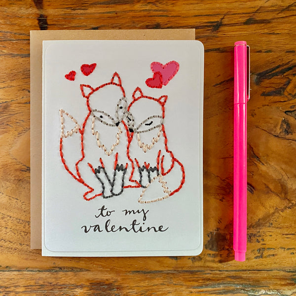Foxes Valentine Card