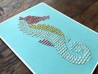 Coastal Seahorse Hand Sewn Card-Cards-The Cole Card Company