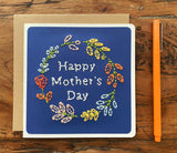 Happy Mothers Day hand sewn card