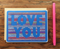 Love You Hand Sewn Card-Cards-The Cole Card Company