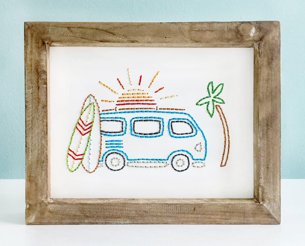 VW Surfer Beach Van | Framed-Wall Art-The Cole Card Company
