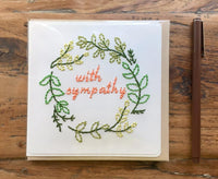 With Sympathy Hand Sewn Card-Cards-The Cole Card Company