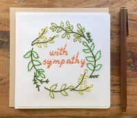 With Sympathy Hand Sewn Card-Cards-The Cole Card Company